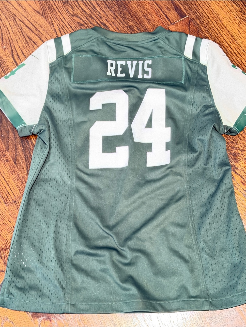 Revis #24 Green and White Football Jersey -